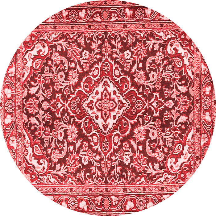 Machine Washable Medallion Red Traditional Rug, wshtr2997red