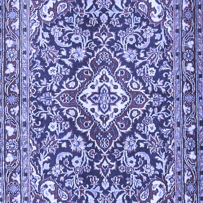 Machine Washable Medallion Blue Traditional Rug, wshtr2997blu
