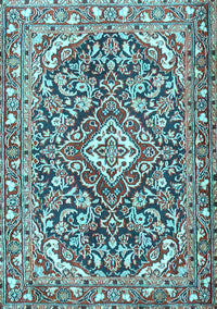 Medallion Light Blue Traditional Rug, tr2997lblu