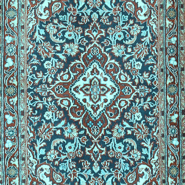 Medallion Light Blue Traditional Rug, tr2997lblu