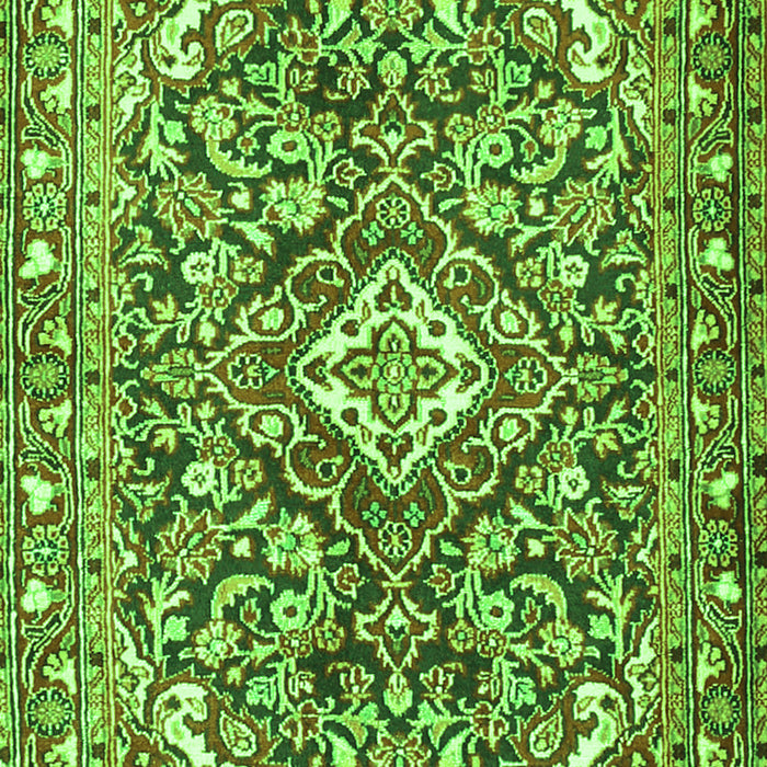 Medallion Green Traditional Rug, tr2997grn