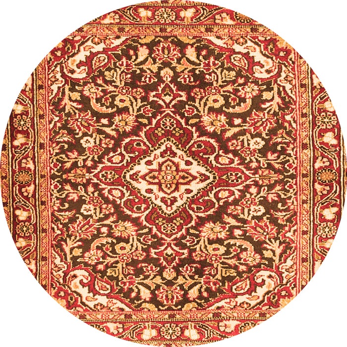Square Medallion Orange Traditional Rug, tr2997org