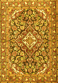 Medallion Yellow Traditional Rug, tr2997yw