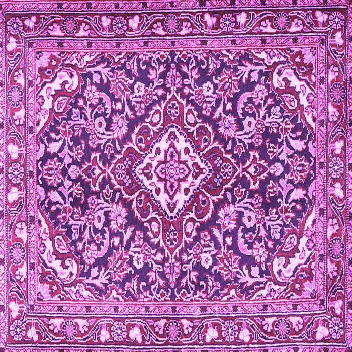 Square Machine Washable Medallion Purple Traditional Area Rugs, wshtr2997pur