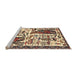 Sideview of Machine Washable Traditional Red Brown Rug, wshtr2998