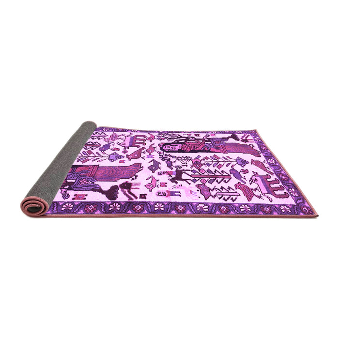 Sideview of Animal Purple Traditional Rug, tr2998pur