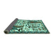 Sideview of Animal Turquoise Traditional Rug, tr2998turq