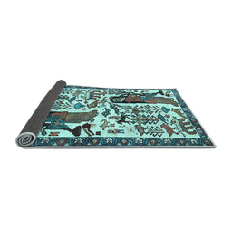 Sideview of Animal Light Blue Traditional Rug, tr2998lblu