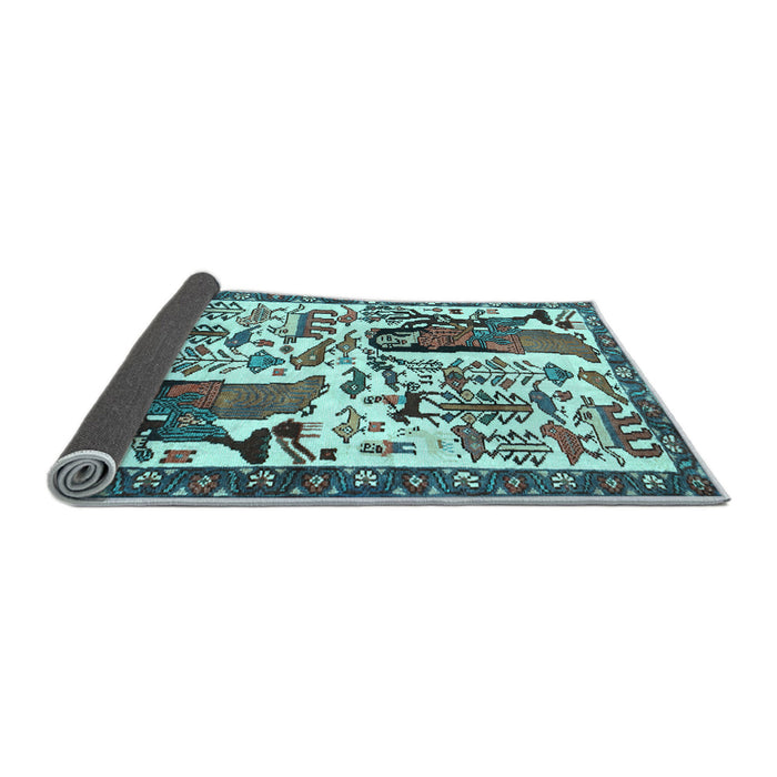 Sideview of Animal Light Blue Traditional Rug, tr2998lblu