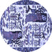 Round Animal Blue Traditional Rug, tr2998blu