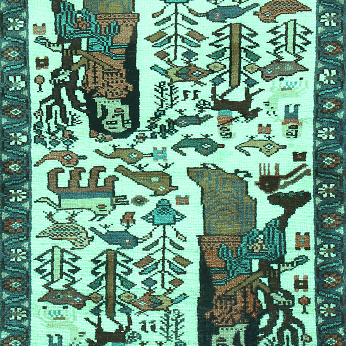 Animal Turquoise Traditional Rug, tr2998turq