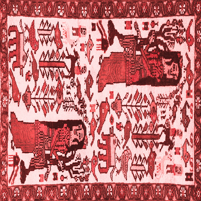 Animal Red Traditional Rug, tr2998red