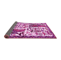 Sideview of Animal Pink Traditional Rug, tr2998pnk