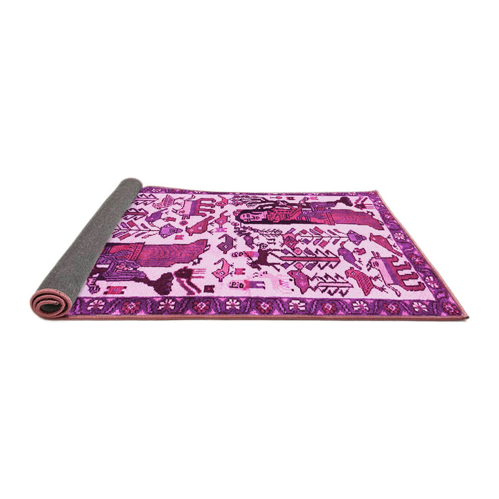 Sideview of Animal Pink Traditional Rug, tr2998pnk