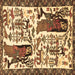 Square Animal Brown Traditional Rug, tr2998brn