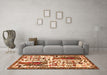 Machine Washable Animal Orange Traditional Area Rugs in a Living Room, wshtr2998org