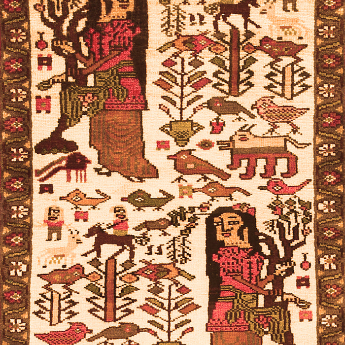 Serging Thickness of Machine Washable Animal Orange Traditional Area Rugs, wshtr2998org