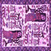 Square Animal Purple Traditional Rug, tr2998pur