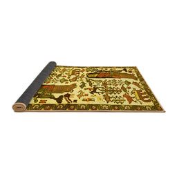 Sideview of Animal Yellow Traditional Rug, tr2998yw