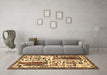 Machine Washable Animal Brown Traditional Rug in a Living Room,, wshtr2998brn