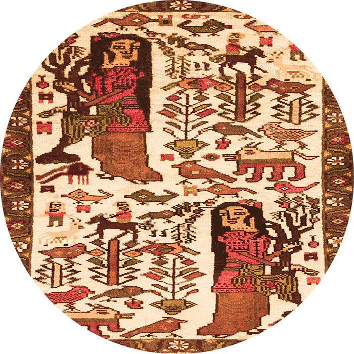 Square Animal Orange Traditional Rug, tr2998org