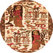 Square Animal Orange Traditional Rug, tr2998org