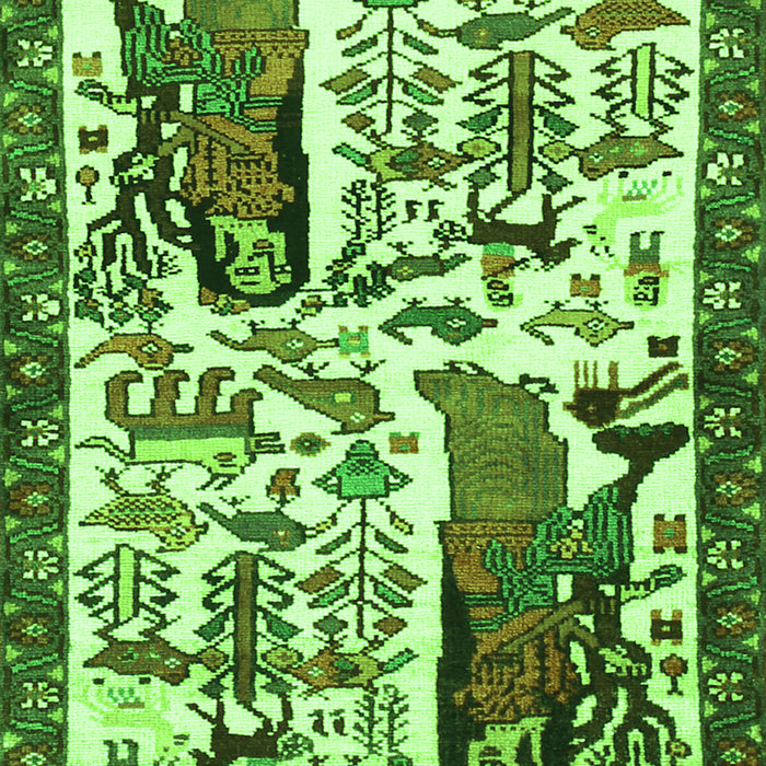 Animal Green Traditional Rug, tr2998grn