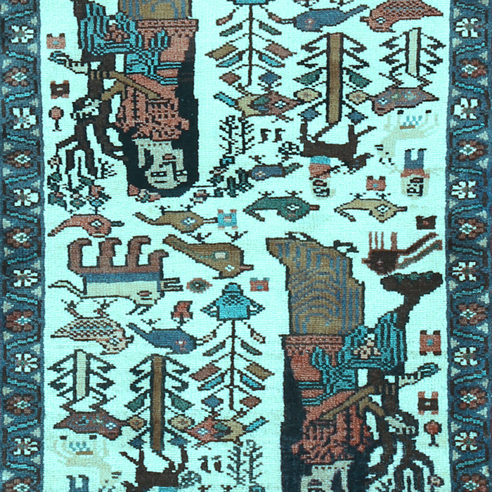 Machine Washable Animal Light Blue Traditional Rug, wshtr2998lblu