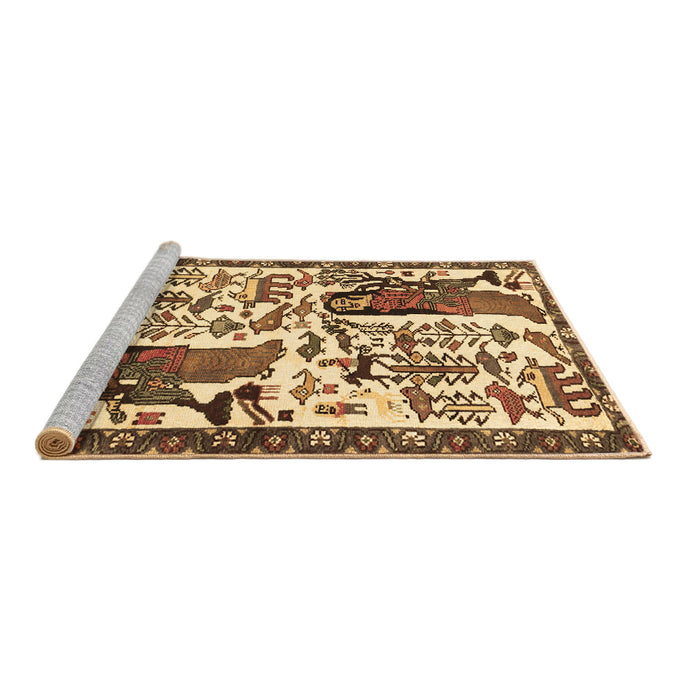 Sideview of Machine Washable Animal Brown Traditional Rug, wshtr2998brn
