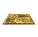 Sideview of Machine Washable Animal Yellow Traditional Rug, wshtr2998yw
