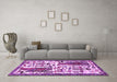 Machine Washable Animal Purple Traditional Area Rugs in a Living Room, wshtr2998pur