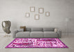 Machine Washable Animal Pink Traditional Rug in a Living Room, wshtr2998pnk