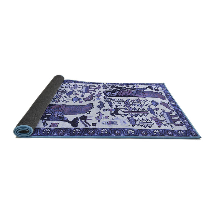 Sideview of Animal Blue Traditional Rug, tr2998blu
