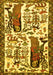 Animal Yellow Traditional Rug, tr2998yw