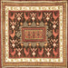 Square Animal Brown Traditional Rug, tr2999brn