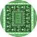 Round Animal Emerald Green Traditional Rug, tr2999emgrn