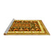 Sideview of Machine Washable Animal Yellow Traditional Rug, wshtr2999yw