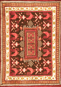 Animal Orange Traditional Rug, tr2999org