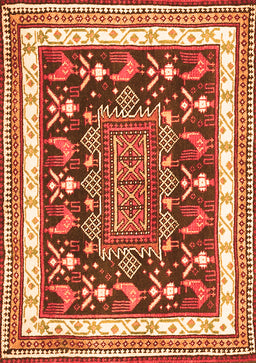 Animal Orange Traditional Rug, tr2999org