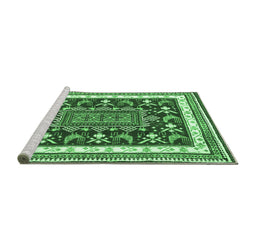 Sideview of Machine Washable Animal Emerald Green Traditional Area Rugs, wshtr2999emgrn