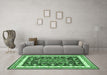 Machine Washable Animal Emerald Green Traditional Area Rugs in a Living Room,, wshtr2999emgrn