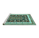 Sideview of Machine Washable Animal Turquoise Traditional Area Rugs, wshtr2999turq