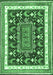 Machine Washable Animal Emerald Green Traditional Area Rugs, wshtr2999emgrn