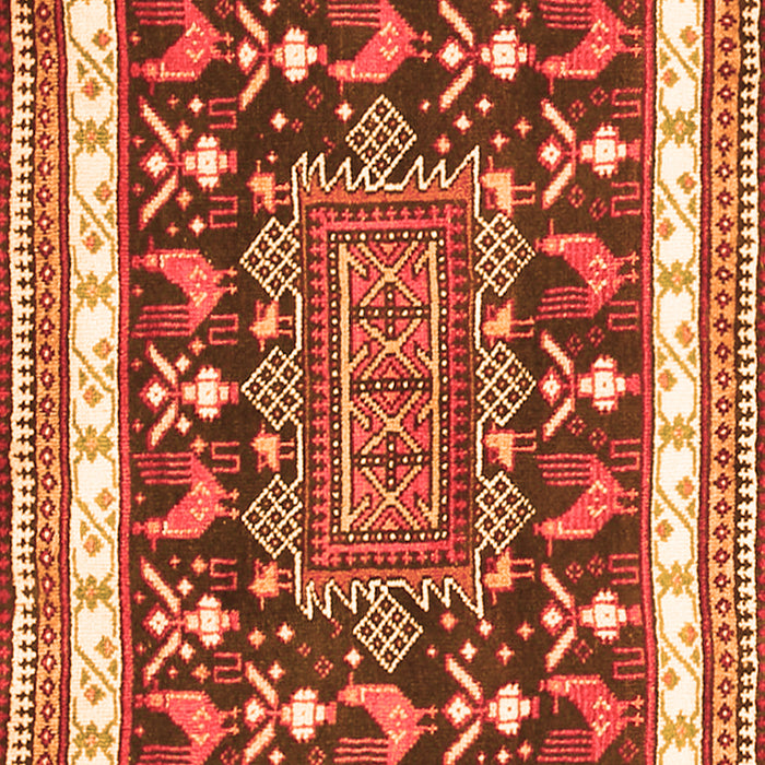 Serging Thickness of Machine Washable Animal Orange Traditional Area Rugs, wshtr2999org
