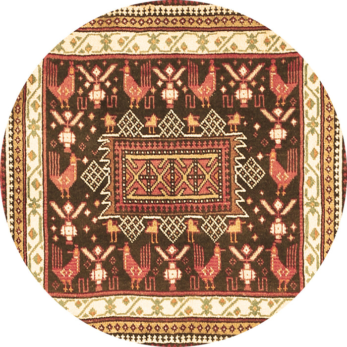 Round Machine Washable Animal Brown Traditional Rug, wshtr2999brn