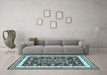 Machine Washable Animal Light Blue Traditional Rug in a Living Room, wshtr2999lblu