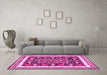 Machine Washable Animal Pink Traditional Rug in a Living Room, wshtr2999pnk