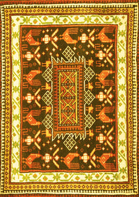 Animal Yellow Traditional Rug, tr2999yw