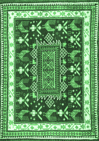 Animal Emerald Green Traditional Rug, tr2999emgrn