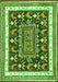 Serging Thickness of Machine Washable Animal Green Traditional Area Rugs, wshtr2999grn